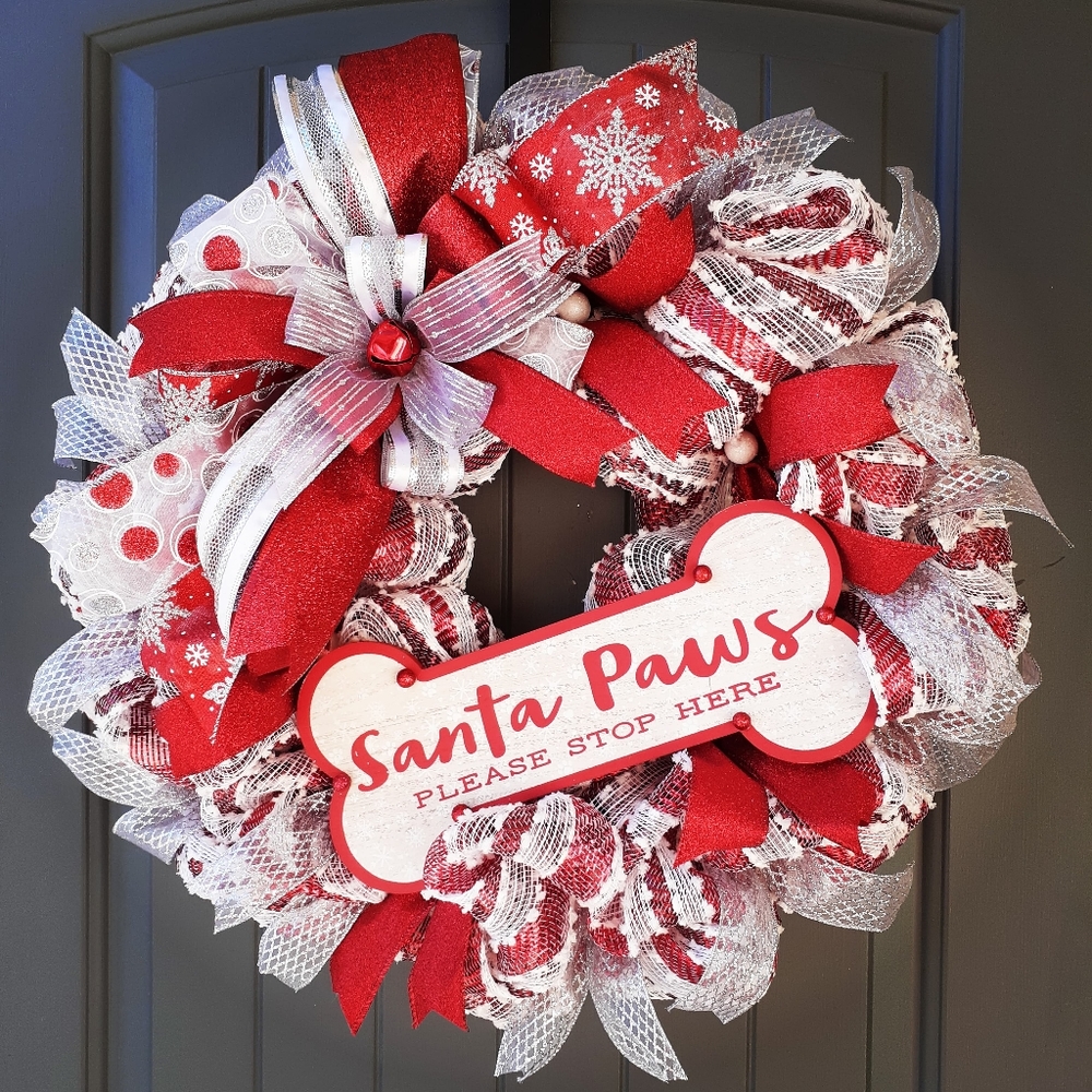 Santa Paws Christmas Wreath